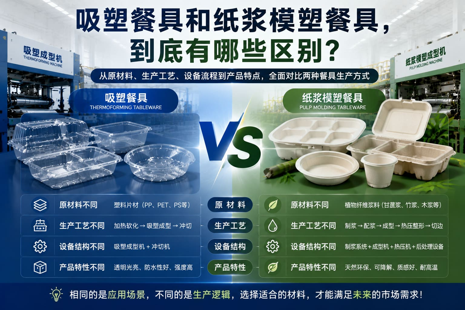 吸塑餐具和纸浆模塑餐具,到底有哪些相同和不同? 吸塑餐具和纸浆模塑餐具,到底有哪些相同和不同?
