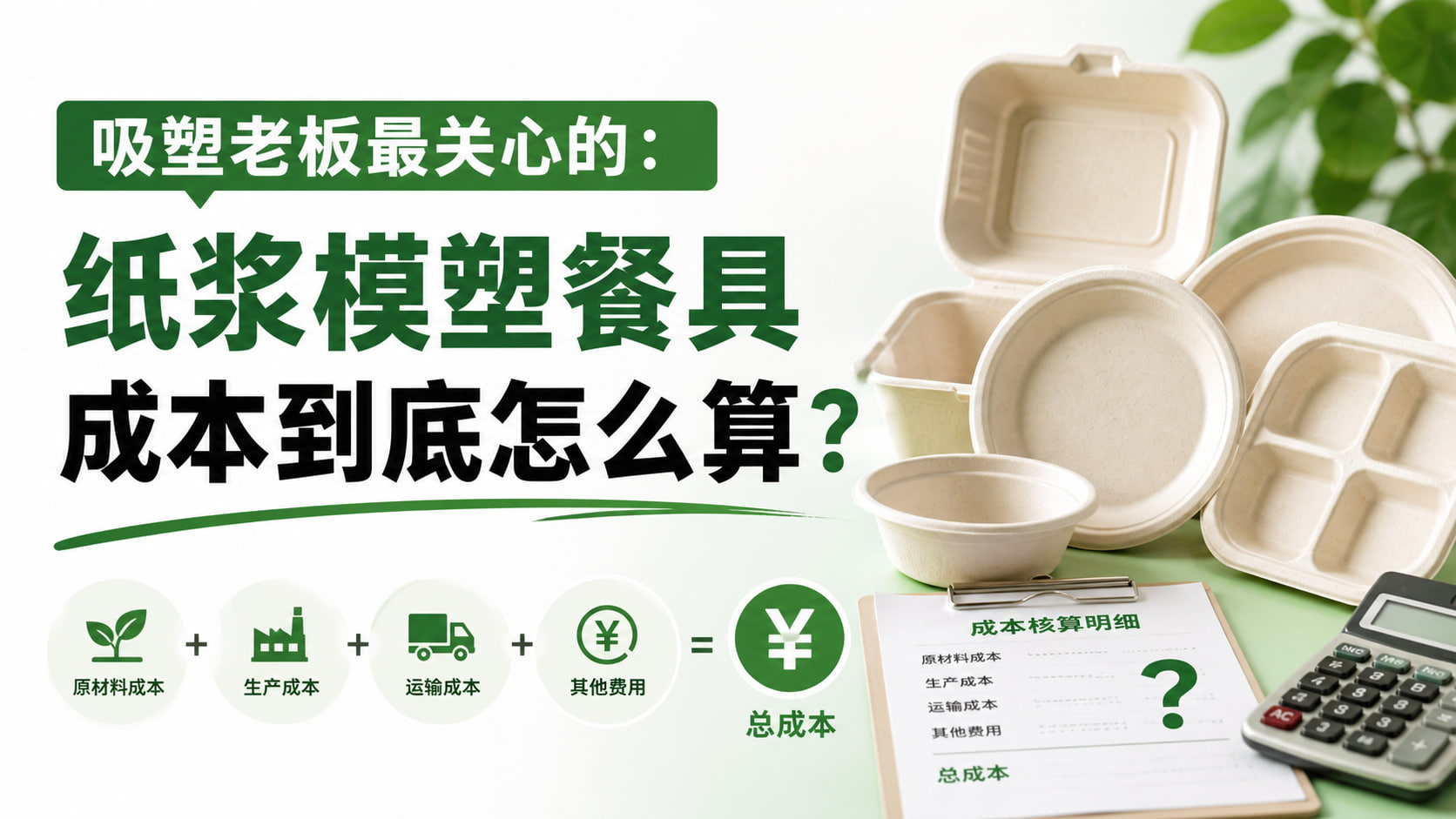 吸塑老板最关心的:纸浆模塑餐具成本到底怎么算? 吸塑老板最关心的:纸浆模塑餐具成本到底怎么算?