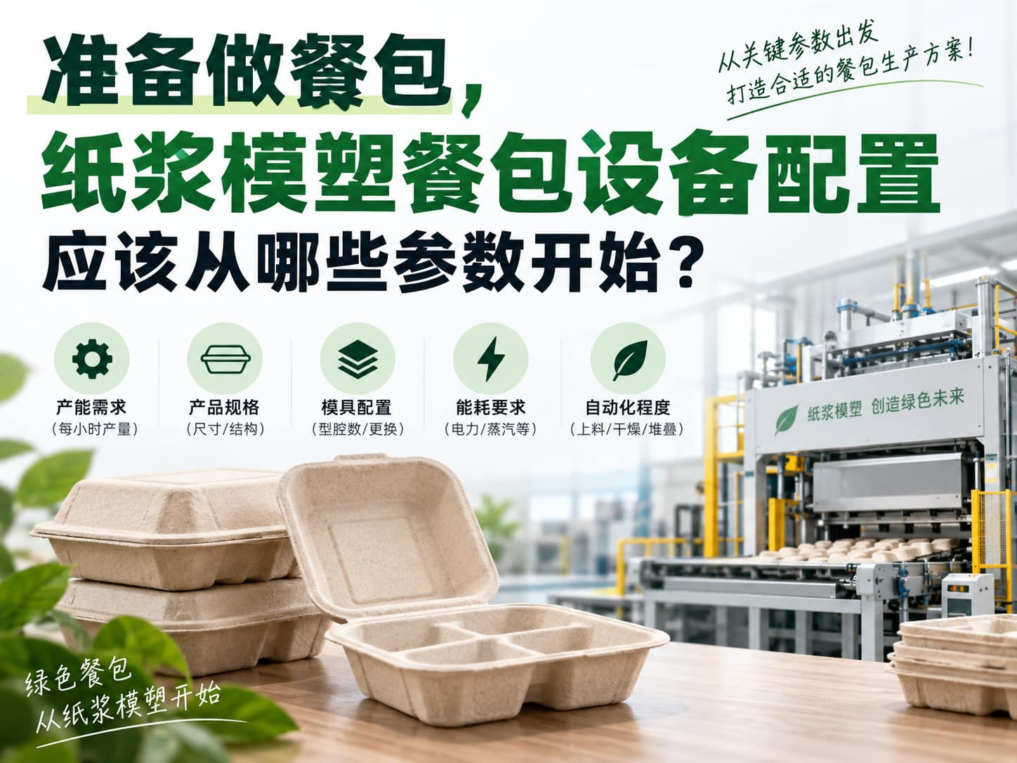 准备做餐包，纸浆模塑餐包设备配置应该从哪些参数开始？