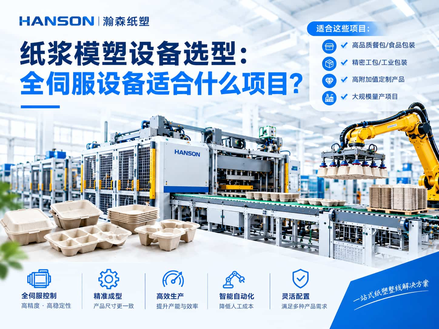 纸浆模塑设备选型：全伺服设备适合什么项目？