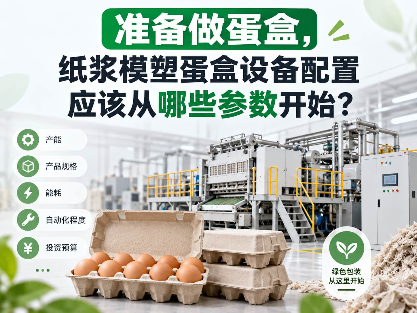 准备做蛋盒，纸浆模塑蛋盒设备配置应该从哪些参数开始？